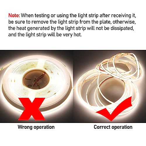 Image of GOMING 24V 10M(32.8ft) 3Pin 8mm Width CCT COB LED Strip 2700K-6500K Tunable White 576LED /M CRI 93+ Flexible IP20 Not Waterproof LED Tape Lights for Home Decor(Controller and Power Supply Not Included)