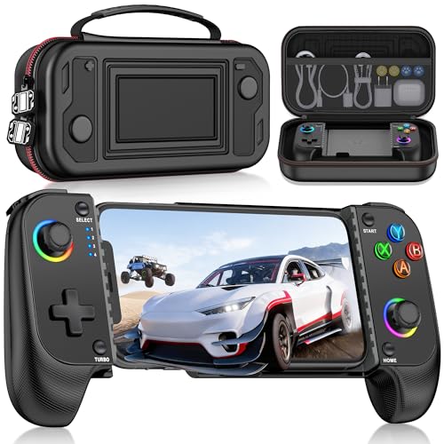 AXYBCOOL Wireless Mobile Game Controller for iPhone &amp; Android - Hall Effect Joystick, Bluetooth 5.0 - Compatible with Xbox Game Pass, iOS - Includes Travel Case