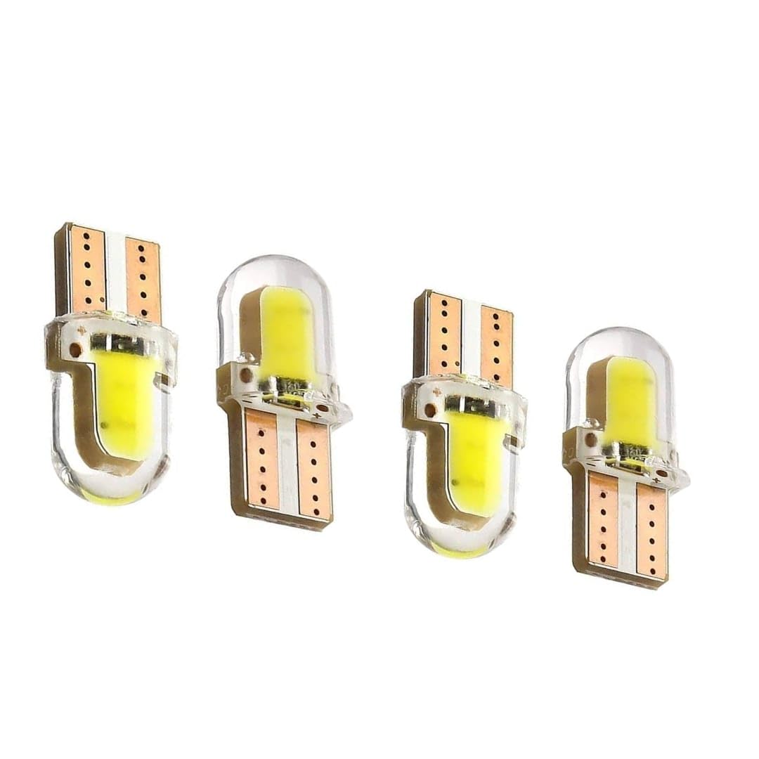 Luvik T10 LED Parking Light For Car/Bike/Sccoty CMD Interior Pilot License Plate Dome Indicator Lamp Bulb for Car Bike and Motorcycle (2W, White, 4 Piece)