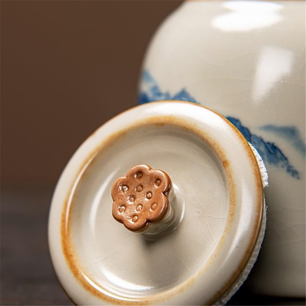 Pojemnik do przechowywania herbaty Mihuang Ru Kiln Tea Jar Domowy ceramiczny słoik do przechowywania z uszczelnioną pokrywką Wykwintny mini pojemnik na herbatę dla Sugara