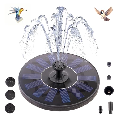 Lumiled Solar Springbrunnen für Außen, Solar Teichpumpe mit 5 Effekte Solar Wasserpumpe schwimmender Fontäne Pumpe 100-350L/St. für Gartenteich Oder Springbrunnen VogelBad Fisch Behälter IP65