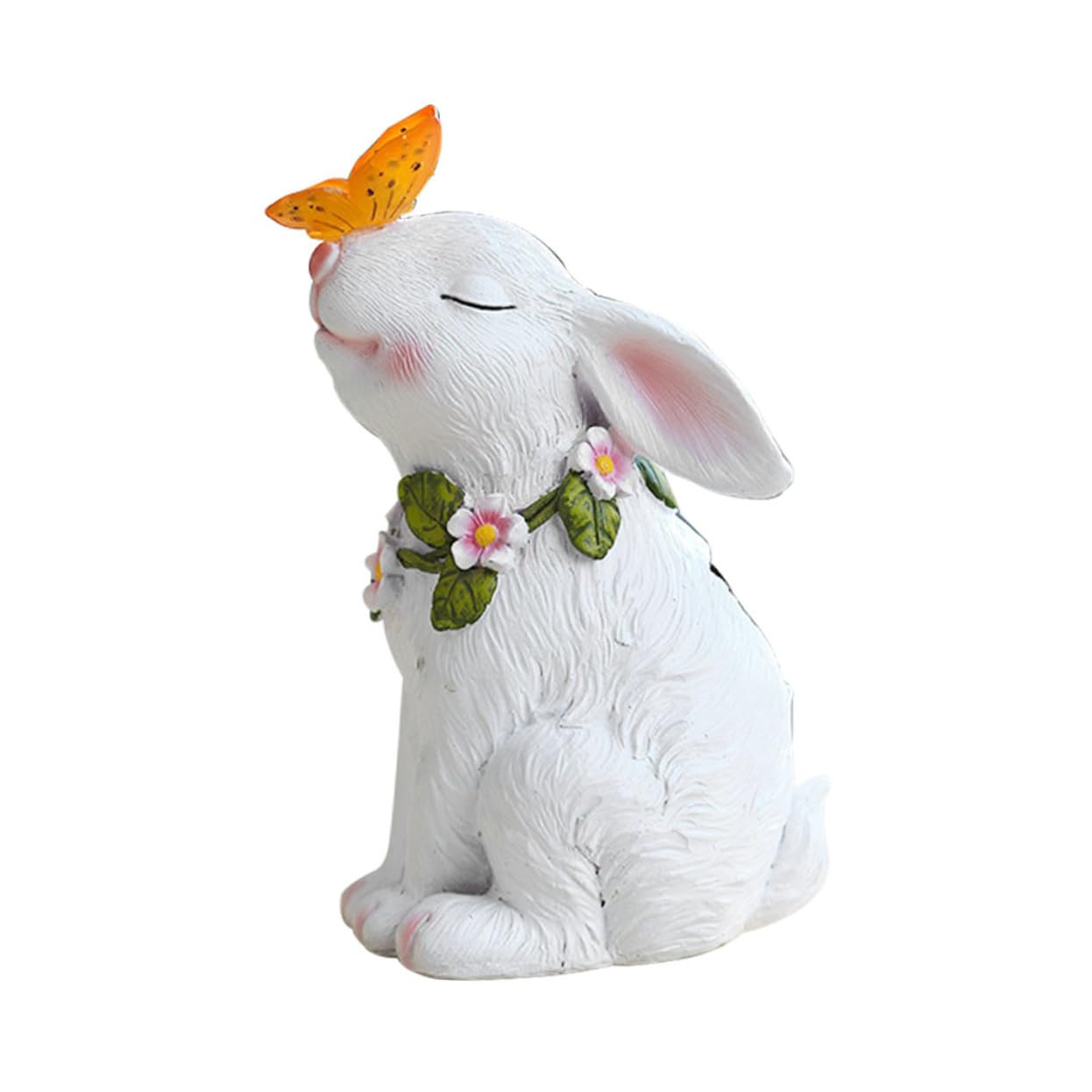 Figurine Solaire Lapin Blanc pour Illuminer vos Soirées sur le Patio