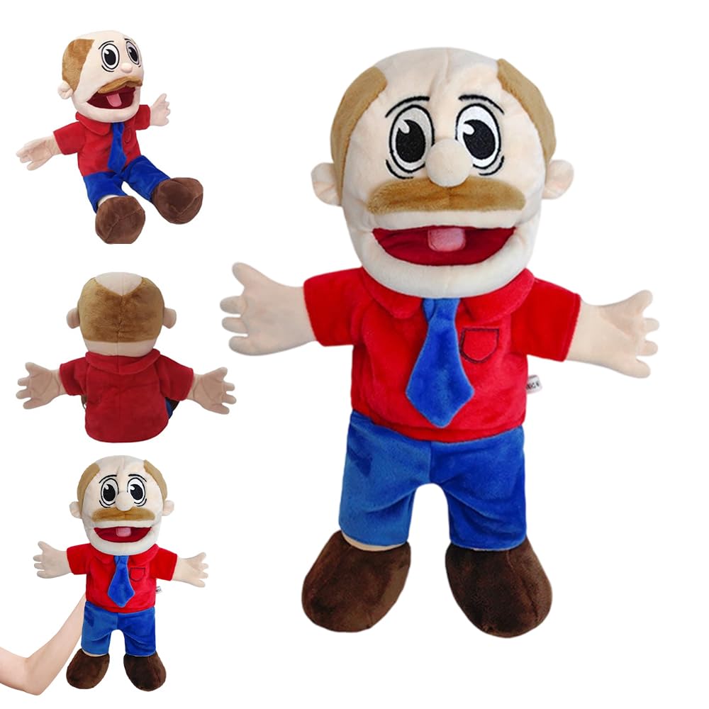 KQWVZ Jeffy Puppet Plush Toy Doll, 40cm Jeffy Hand Puppets with Working Mouth, Funny S-m-l Puppet Plush Toy Doll for Play House, Soft PuppetS for Birthday Christmas Halloween Party