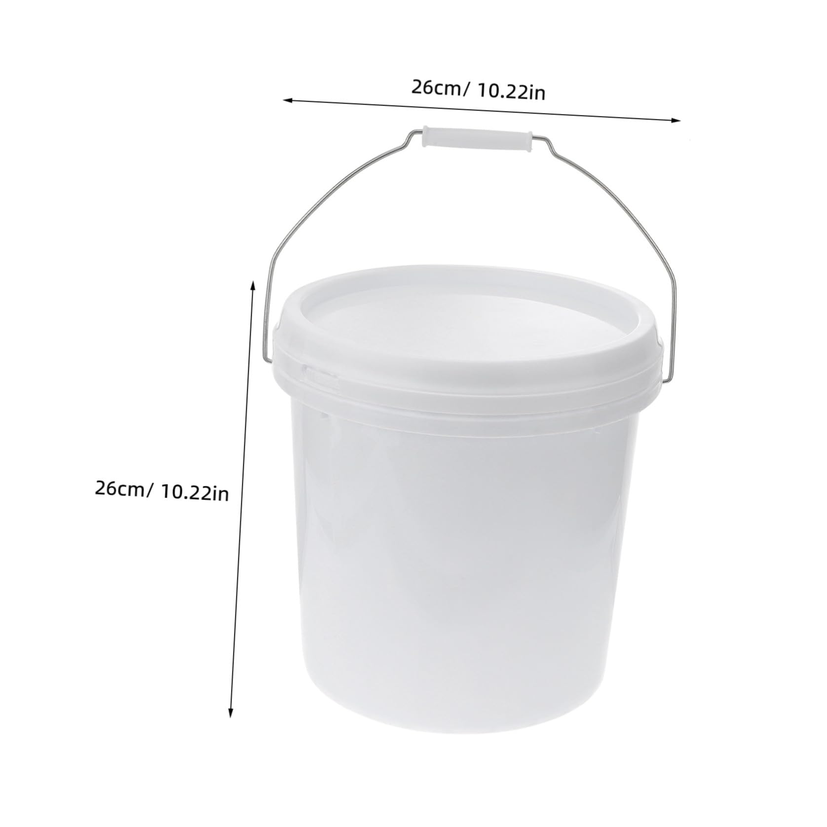 KOMBIUDA Seau Ménager pour Usage Domestique et Poignée Ergonomique et Peinture en Plastique Blanc 10l Couvercle Hermétique