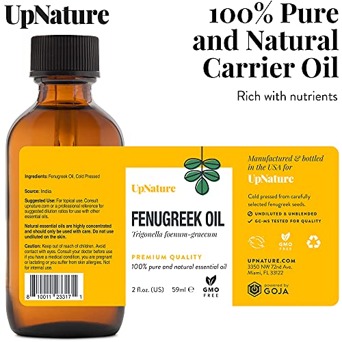 Fenugreek Oil 2Oz - 100% Natural & Pure Fenugreek Oil For Hair Growth,Skin Health & Improves Digestion- Fenugreek Seed Extract Carrier Oils For Essential Oils- Therapeutic Grade, Premium Quality #TOP1