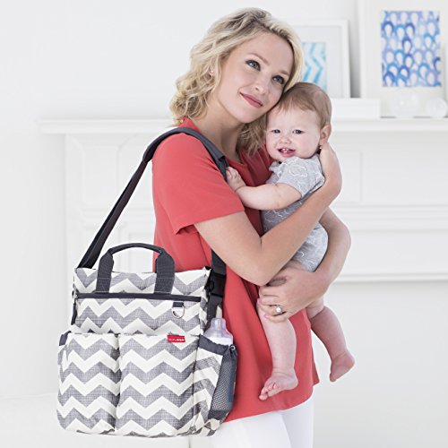 Bolsa Maternidade Coleçøo Duo Signature, Skip Hop, Branco/Cinza, 33 x 11 x 35 cm