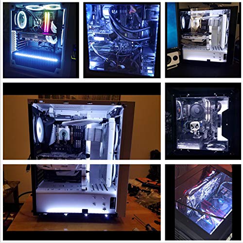 Tira de LED blanca para PC con imán y conector Molex, paquete de 2 miniatura 2