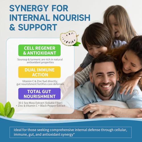 Image of (2 Pack) Soursop Graviola Leaf Extract Liquid Drop Plus Pure Botanical Sea Moss for Cell Support & Regeneration, Immunity and Gut Health, Soursop Bitters Liquid丨Full Texture,Pineapple Flavor,1 Fl Oz