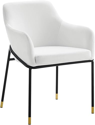 Modway EEI-4671-BLK-WHI Jovi Performance - Sillón de comedor de terciopelo, color blanco y negro