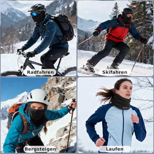 toptrek Schlauchschal Herren Damen Winter, Winddicht Warm halstuch, Hochelastisch Atmungsaktiv Halswärmer, Multifunktionstuch für Outdoor Laufen Radfahren Skifahren Motorradfahren