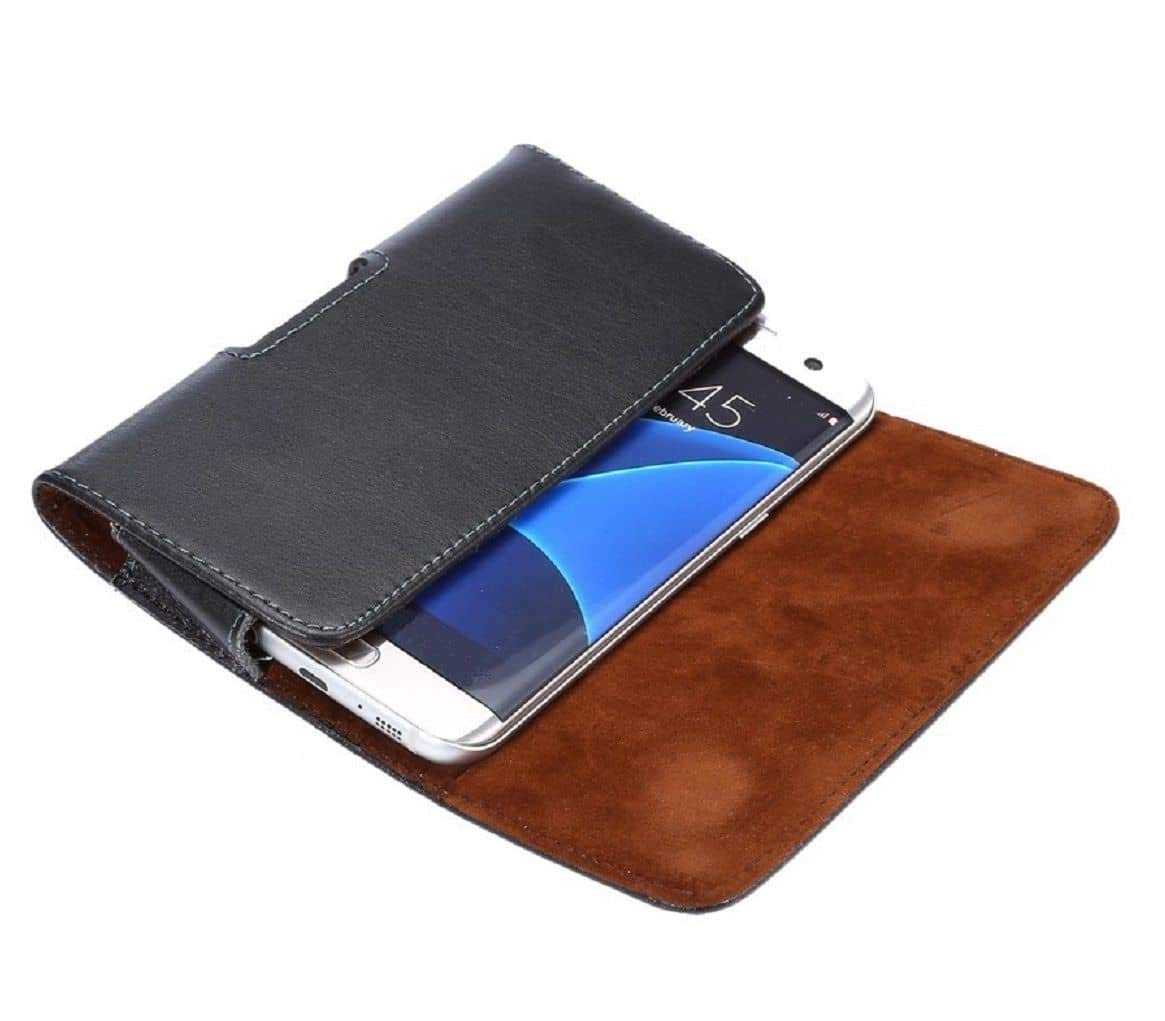 Custodia Cintura Vera Pelle Clip Orizzontale per vivo S50 Pro mini (2025) - Nero