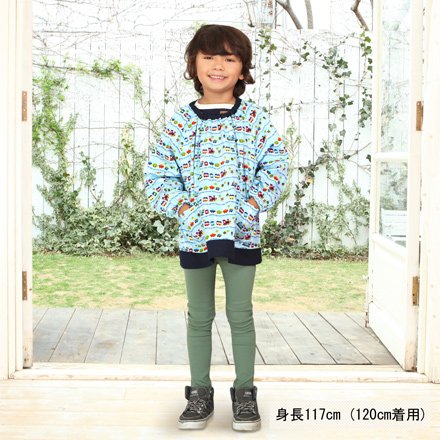 Amazon.co.jp: スモック100-110cm カラフル列車で行こう（スケアー地  