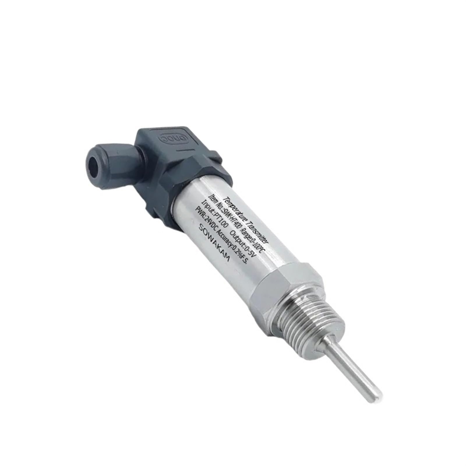 VSPPJYFG Temperature Transmitter Platinum RTD PT100 Module Plug-in RTD Temperature Probe 0-5V Output 24VDC Hussman Temperature(0-50C M20-1.5,200mm)
