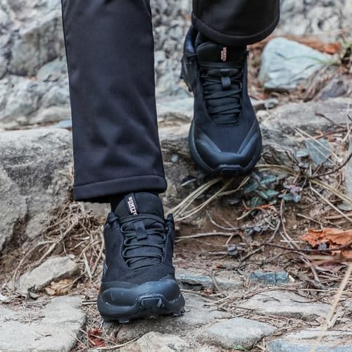 Image of HUMTTO Women's All-Terrain Waterproof Hiking Shoes Lightweight Breathable Outdoor Trail Shoes Trekking Sneakers 9.5 Black