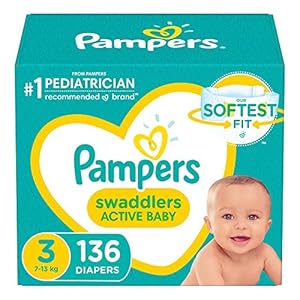 Pampers Swaddlers Active Baby Diaper Size 3 136 Count
