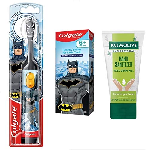 Colgate Kids Batman Extra Soft Electric Battery Powered Toothbrush 3 ...