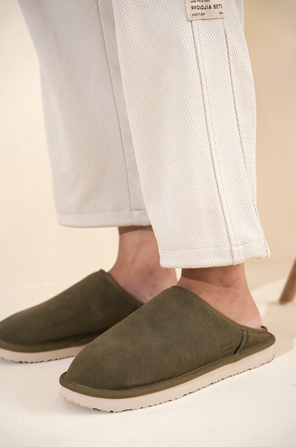 Project Cloud Mens Slippers 100% Genuine Leather and Genuine Shearling Lining – House Slippers for Men with Memory Foam Insole – Lightweight & Non Slip Mens House Shoes - Image 6