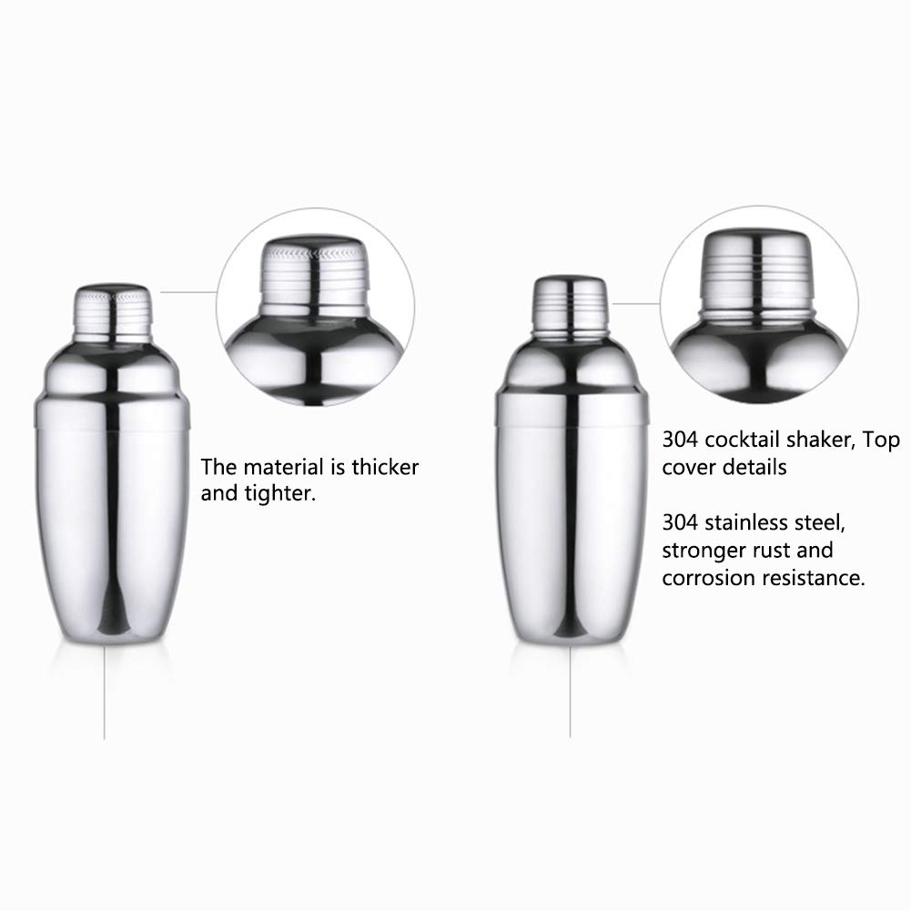 AIZYR 12 Piezas Cocktail Shaker Bar Tools con Soporte De Acero Inoxidable Kit De Barman Premium Mezclador De Coctelera para El Hogar, Bares, Fiestas Al Aire Libreies,Thicker,750ml