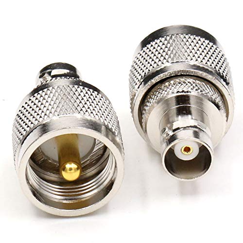 Conectores UHF macho a BNC hembra, 2 unidades miniatura 2