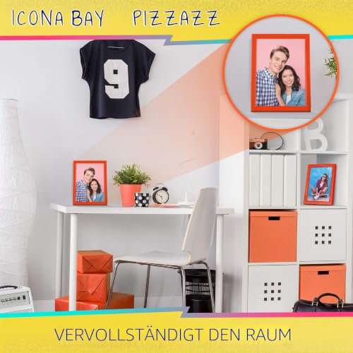 Icona Bay 7x5 Bilderrahmen (Orange, 1 Packung), Farbiger Massivholzrahmen im skandinavischen Stil für Foto, Pizzazz Collection – Ansicht 5