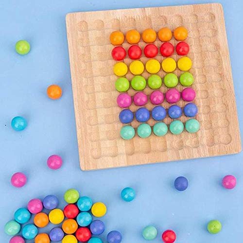 Houten Go Games Set Dots Kralen Board Games Speelgoed Rainbow Clip Kralen Puzzel, Houten Peg Board Kralen Game Rainbow… - Afbeelding 5