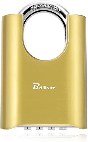 Cerradura de combinación para exteriores, candado de metal resistente de 4 dígitos, cerraduras de aleación resistente a la intemperie con grillete