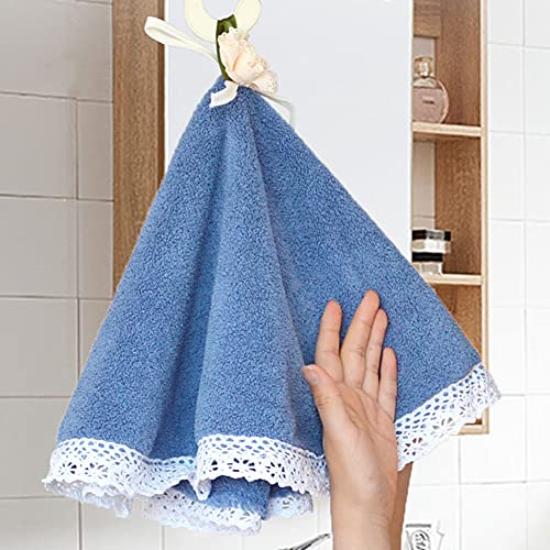 Yaocoral 3 Pack Thick Soft Microfiber Hand Towels,Kitchen Hand Towels Hanging,Bathroom Hand Towels With Hanging Loops,Hand Bath Towel,Fleece Hand Towels With Loop (Green Blue Khaki) #TOP6