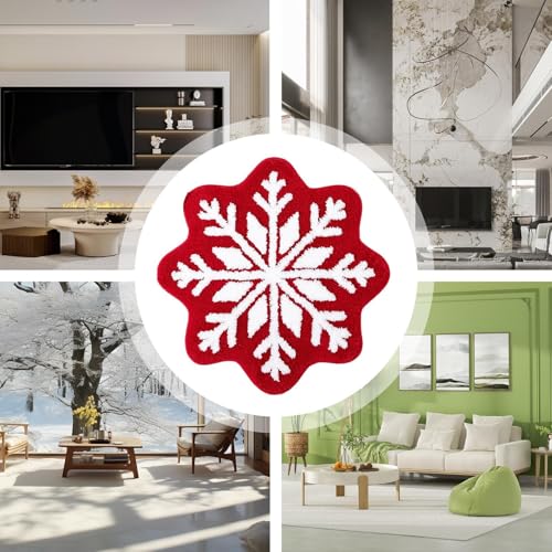 Tapis de bain de Noël en microfibre rouge d'une douceur exceptionnelle