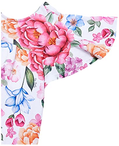 Vestido Infantil Manga Curta Floral, Up baby, Meninas, Branco, G
