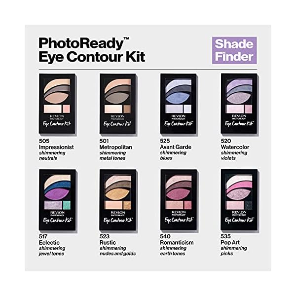 Revlon-PhotoReady-Eye-Contour-Kit-Eyeshadow-Palette-with-5-WetDry-Shades-Double-Ended-Brush-Applicator-Rustic-523-01oz Revlon Eyeshadow Paette, PhotoReady Eye Makeup, Creamy Pigmented in Blendable Matte & Shimmer Finishes 523 Rustic, 0.01 Oz