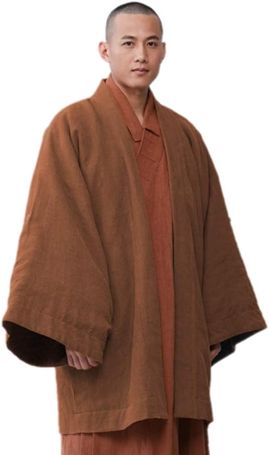 ZanYing Men Plus Size Cotton Coat Monk Outfit Meditation Blouse
