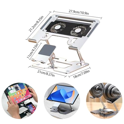 Soporte para laptop y teléfono ajustable de acero carbono miniatura 4
