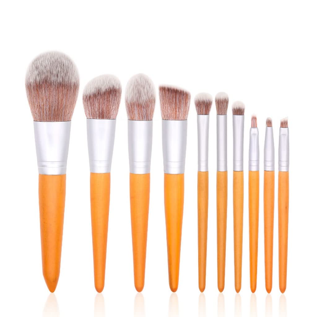 10 Ensemble de pinceaux de Maquillage Outils de beauté Manche en Bois Pinceau Fard à paupières Ensemble Complet de pinceaux de Maquillage