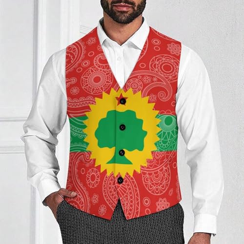 The Oromo Liberation Flag Paisley Novelty Men's Suit Vest Funny Formal Dress Vests Business Waistcoat2