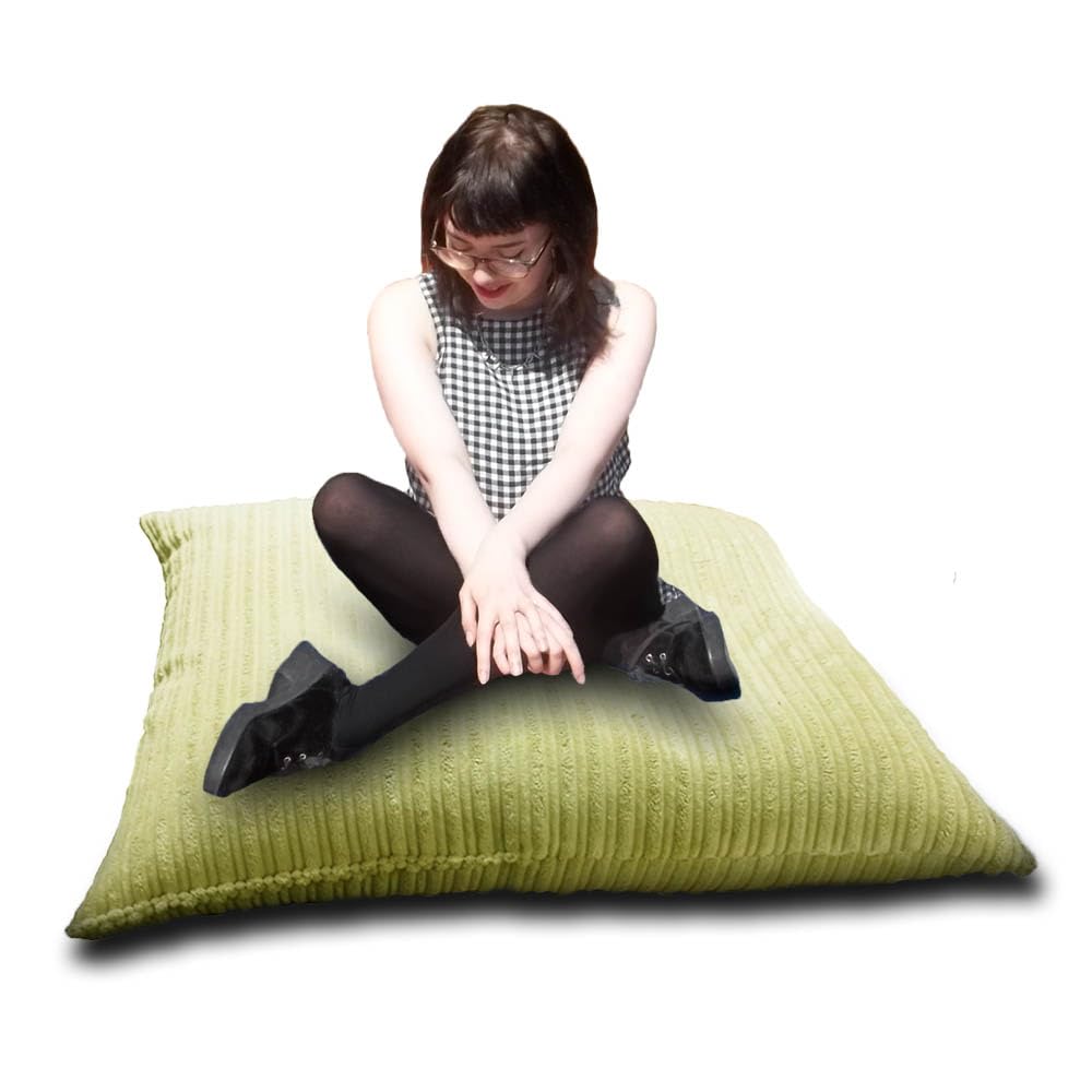 Bean Bag Beanbag Cushion, Jumbo Chunky Cord, Seat Pillow Lounger, for All Ages. Filling Included, Fire Retardant Covers & Filling. (Ivory, Medium - 73 x 91 cm)