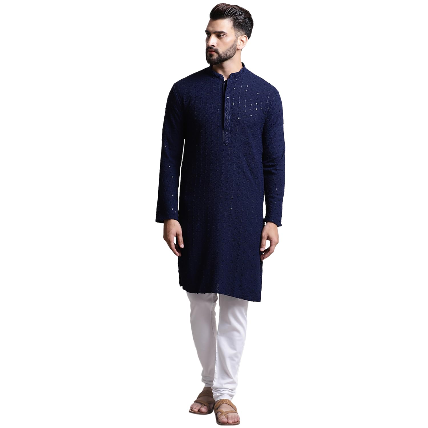 sojanya Timeless Traditions (Since 1958) Men's Pure Cotton Sequence Kurta for Holi & EID Celebration-picture-32