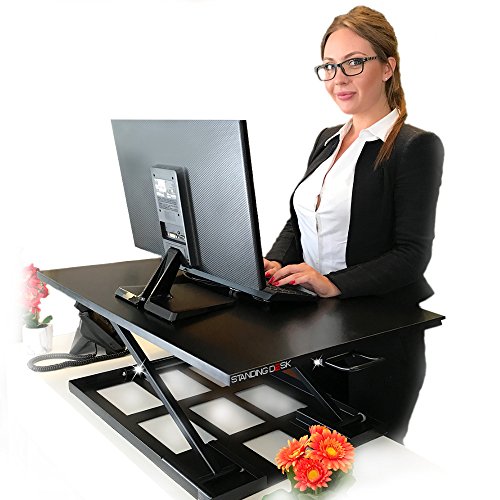 Standing Sit and Stand Up Desk - Easy Height Adjustable Table Jack Desk Converter with Huge 32