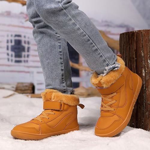 IWIHMIV Kids Cold Weather Winter Boots Girls Comfortable Non Slip Outdoor Shoes Boys Winter Warm High Top Shoes3