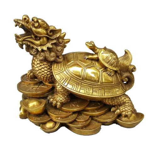 Dragon Tortue protection de richesse, figurine potins avec détails sculptés pour bureau