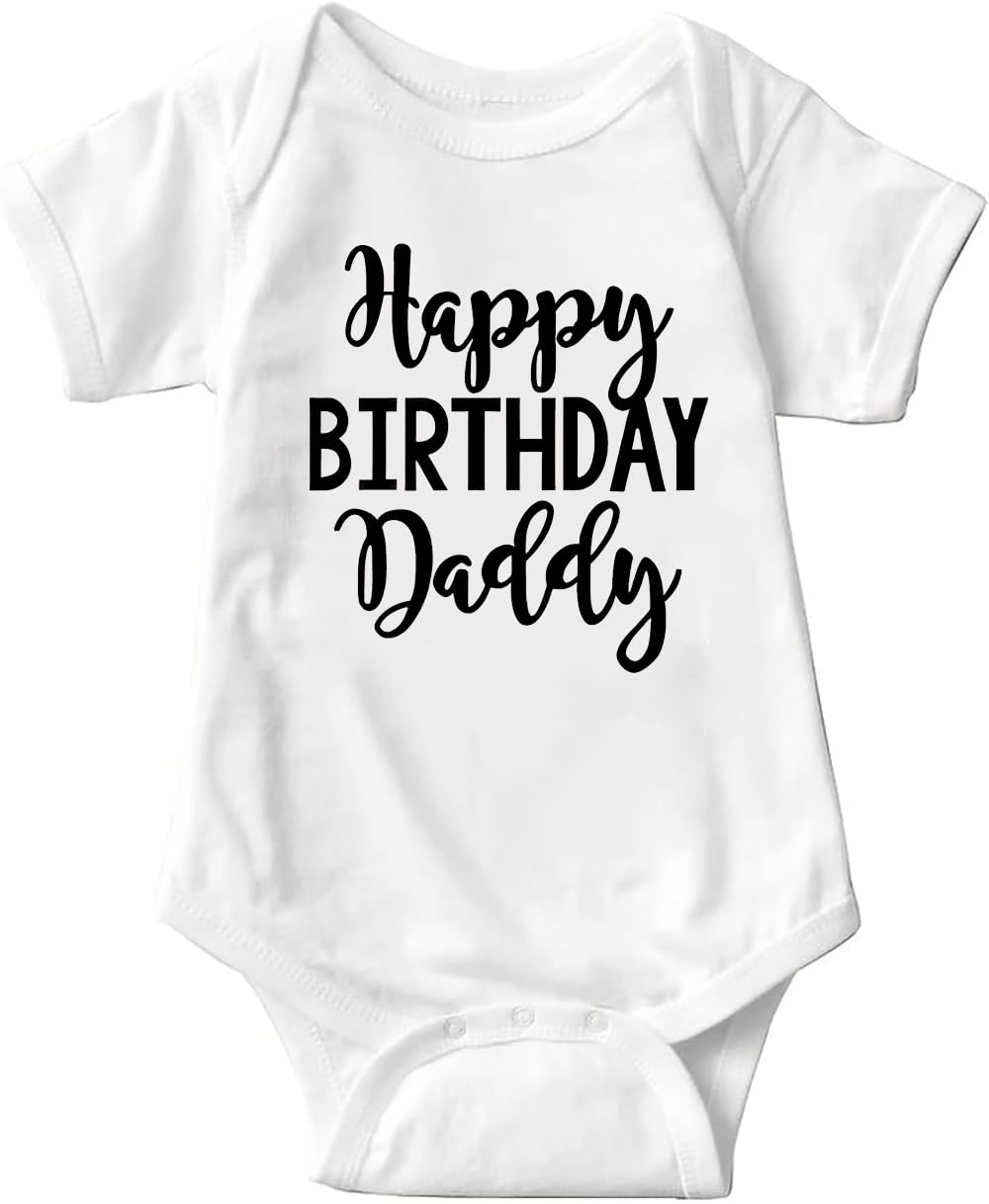 Brief Turbo Happy Birthday Daddy Baby Girls Boys Bodysuit Newborn onesie Short Sleeve Infant Romper 0-24 Months