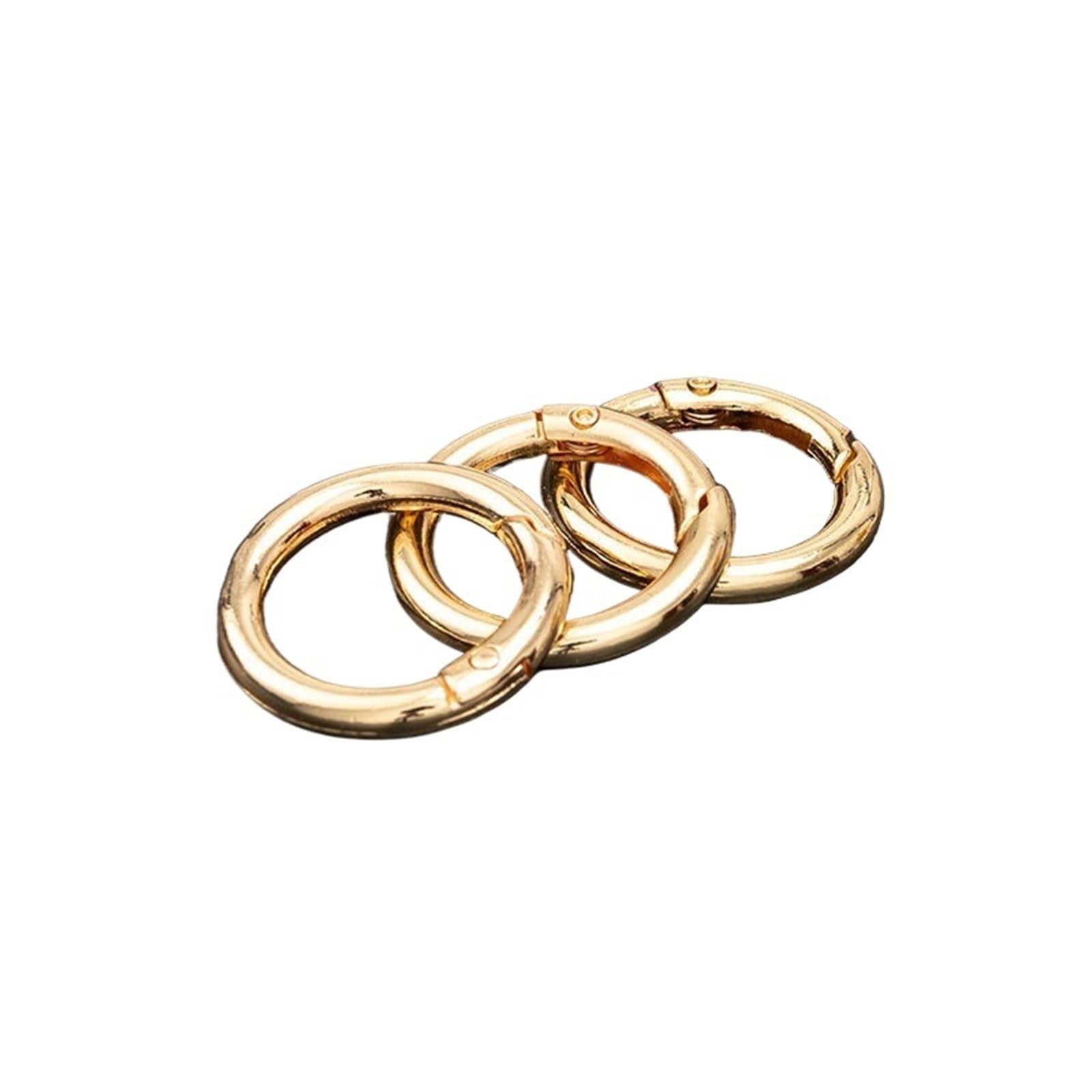 20Pcs Metal Purse Buckles Spring O Ring Round Carabiner Snap Hook Keyring Clasp DIY Jewelry Bag Accessories for Keyrings,Wallets(Gold 28mm)