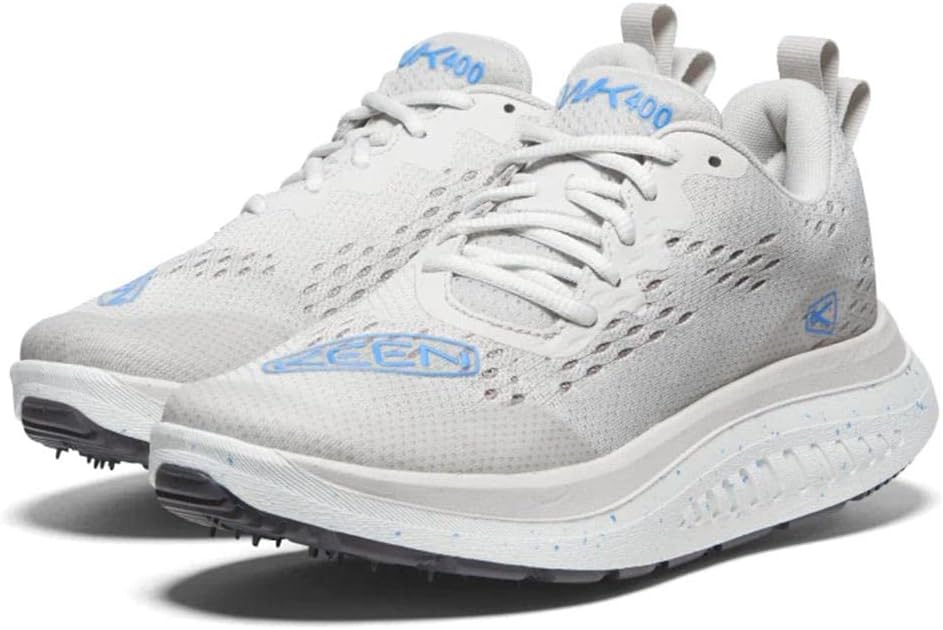 KEEN Women's WK400 Performance Breathable Walking Shoes, Vapor/Azure Blue, 9