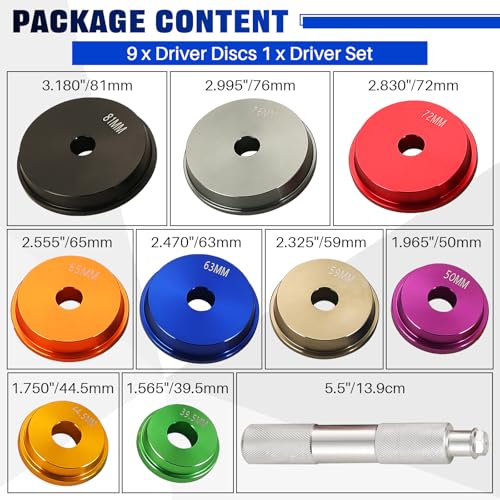Image of DASBET Bearing Race and Seal Driver Set, 10PCS Bearing Press Kit with Seal Driver and 9 Bearing Adapters Universal Seal Installer Bearing Driver Kit for Bearing Installation