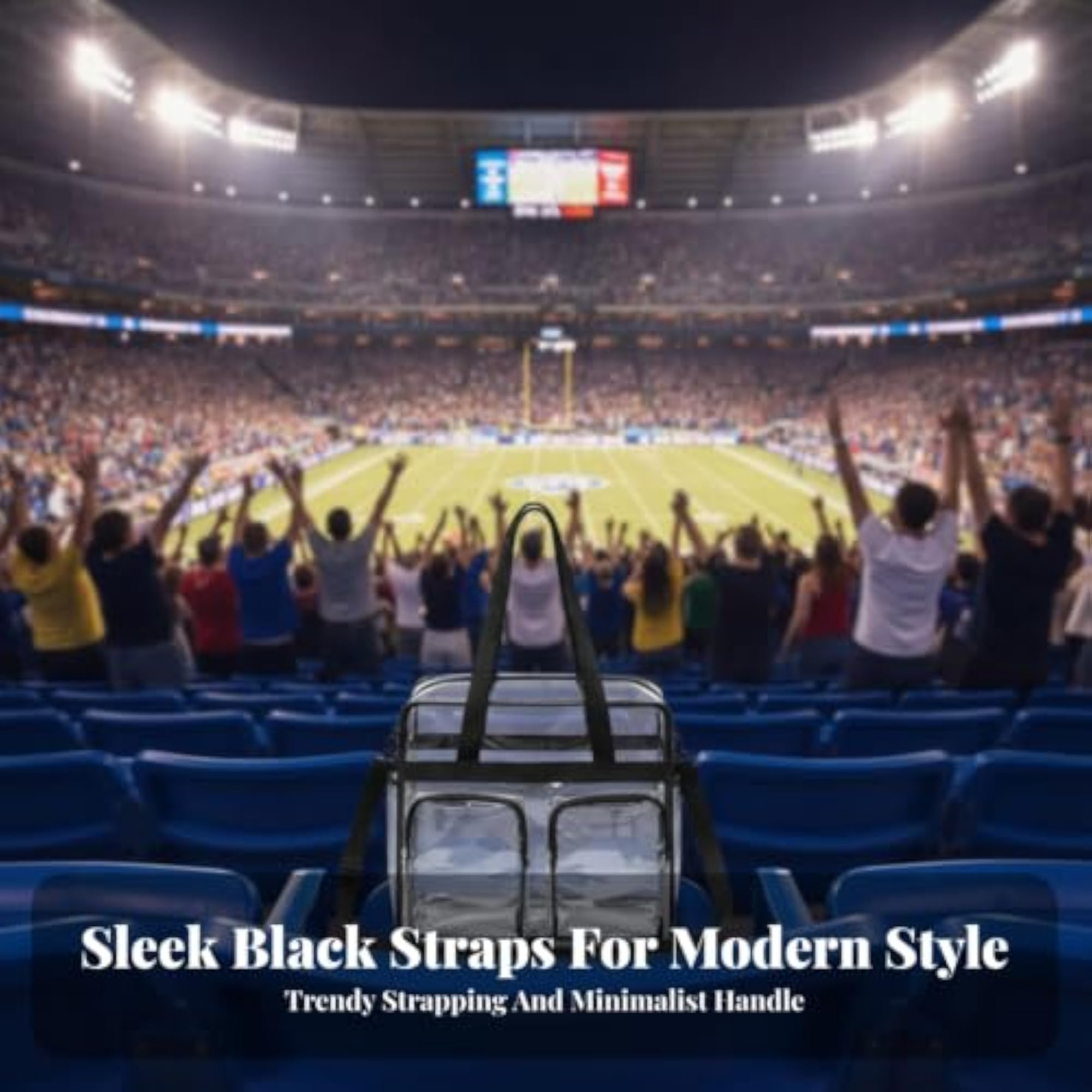 Reinforced Seams Clear Stadium Bag Zippered Clear Stadium Tote