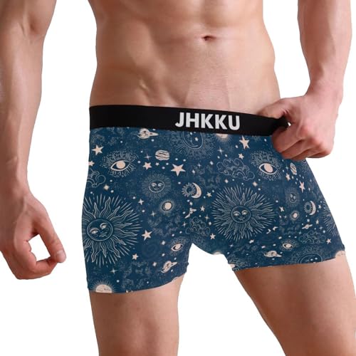Men's Boxer Briefs Sun Moon Cosmos Astrology Boxer Shorts Soft Comfort Trunk Underwear for Men No Fly4