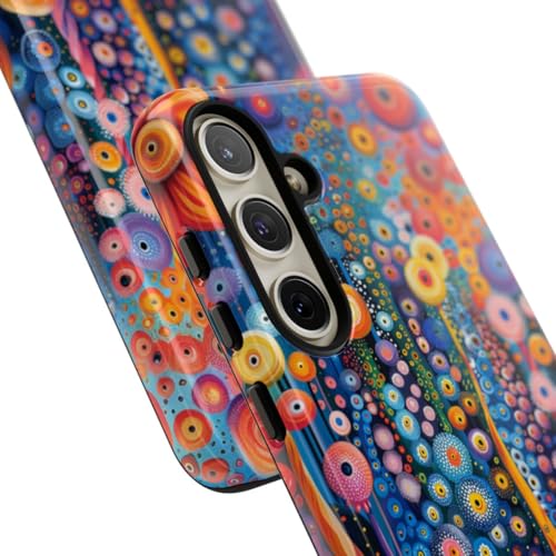 Coque Samsung S24 Plus rigide brillante motif floral abstrait orange - 2