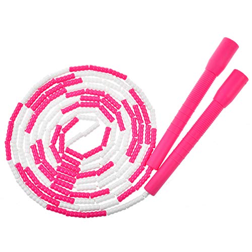 14FT Long Jump Rope, Double Dutch Jump Rope, Soft Beaded Segment Jump Rope Adjustable Super Long Rope Fitness Workout Tangle-Free Skipping Rope Great for Different Activities Exercising, Crossfit, Cardio Balance Training
