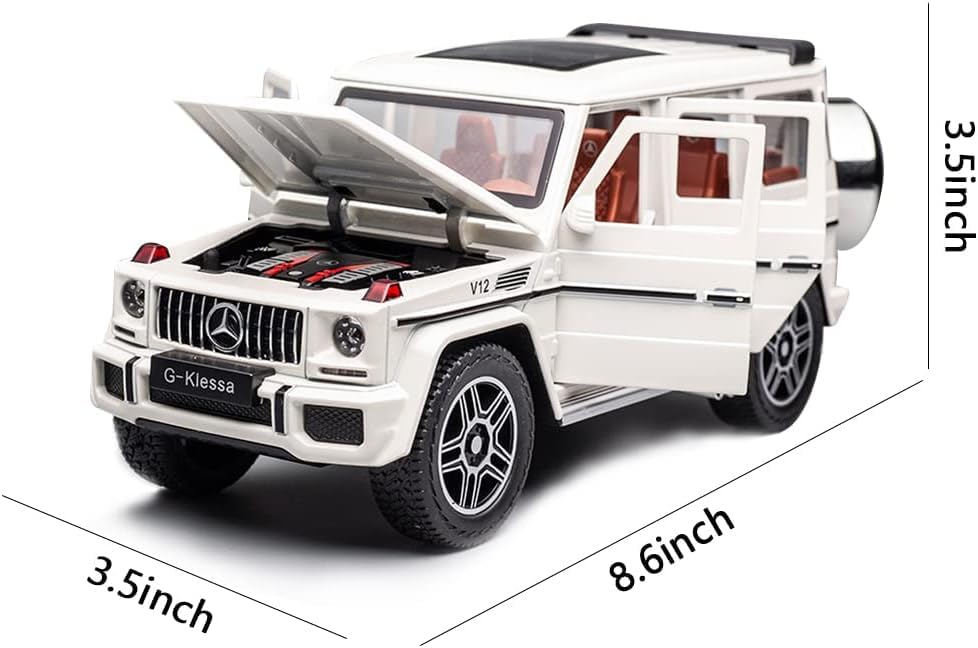 Image of LONGMIRE Metal Pull Back Diecast Car Pull Back Model with Sound Light Boys Gifts Toys for Kids Pack of 1, Multicolor (Benz AMG G63)