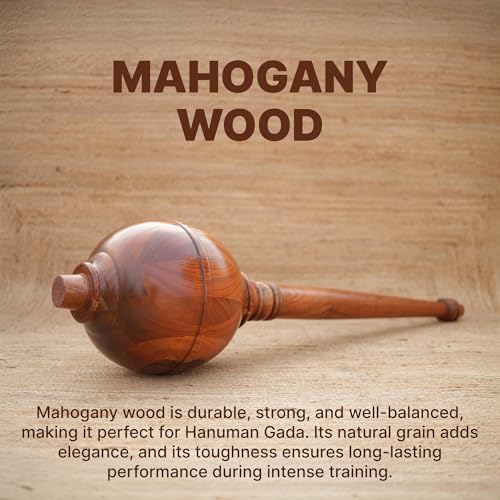 Image of Premium Hanuman Gada for Strength Training & Mobility | Handcrafted African Mahogany Mace | As Seen on Shark Tank India! | Ancient Indian Fitness Tool (4-5 kg)