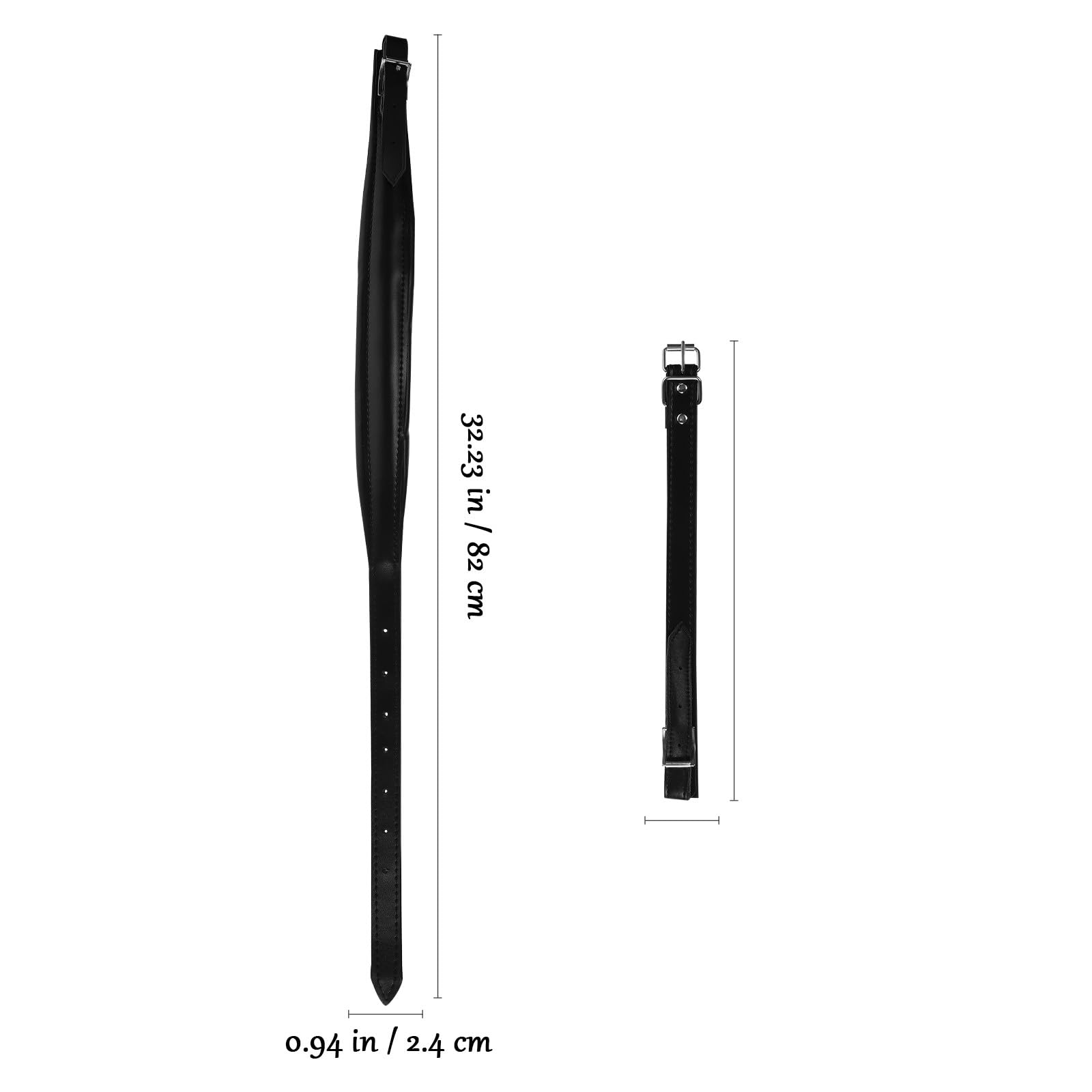 Toyvian Cinturón de Acordeón Ajustable Negro de Cuero Grueso, Correa de Repuesto Cómoda y Desmontable para Acordeones, Accesorio Compacto para Músicos, Soporte Resistente